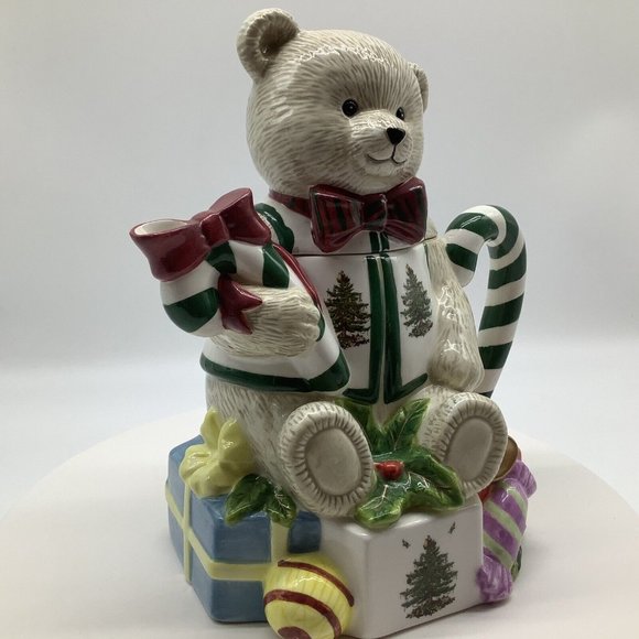 Spode Teddy Bear Christmas Tree Teapot with Lid - Picture 10 of 16